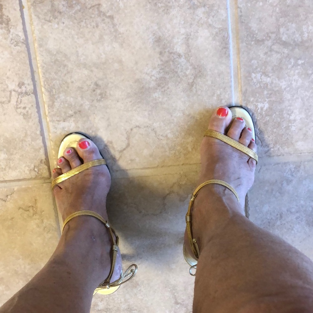 Gold Carlos Santana sandals